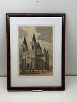 Historischer Stich Stuttgart Garnisonskirche, alt & gerahmt,