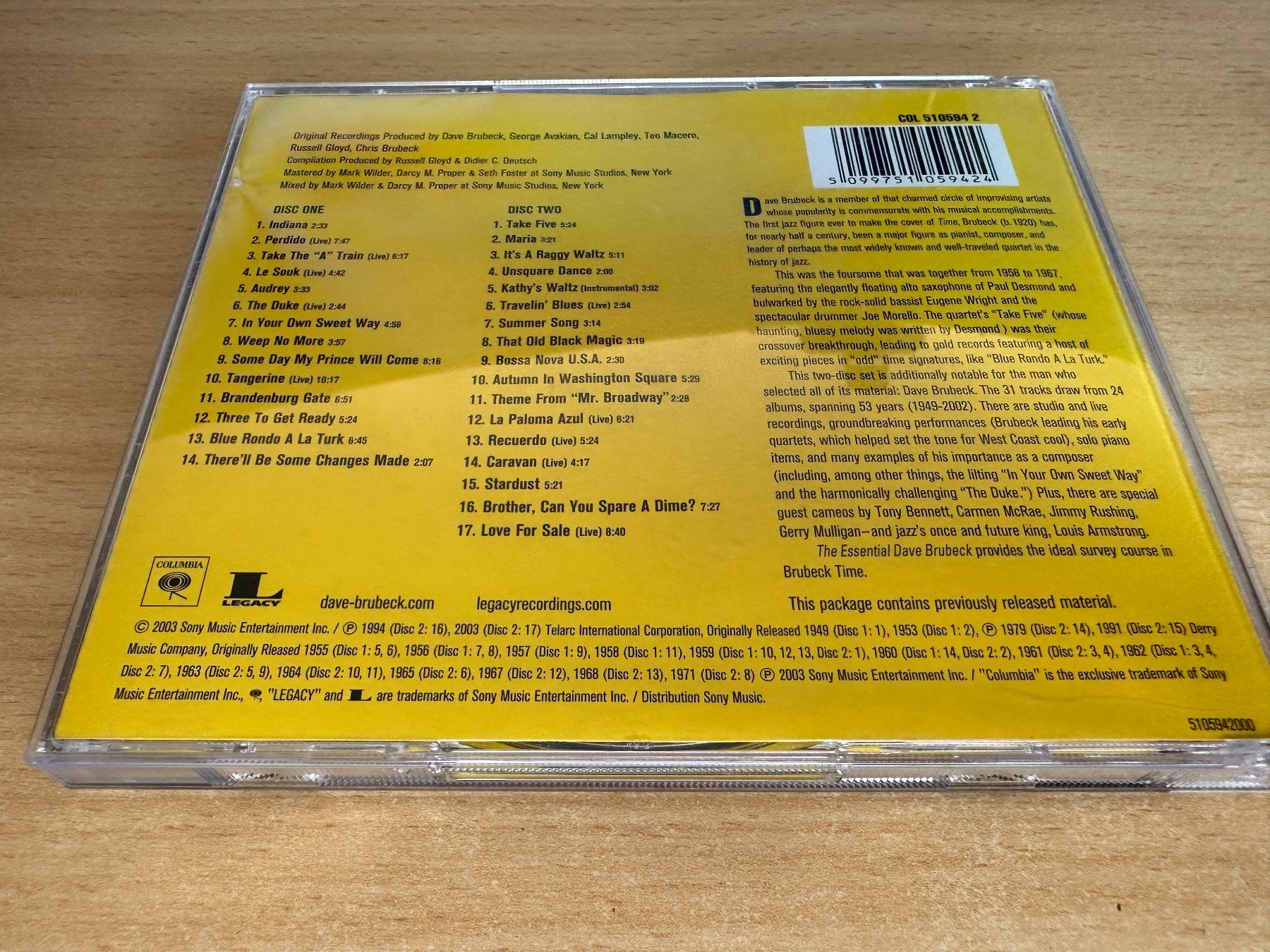 CD: Dave Brubeck – The Essential Dave Brubeck - 2 CD – Usato da Rikon im Tösstal venduto da Alpenmutz 1