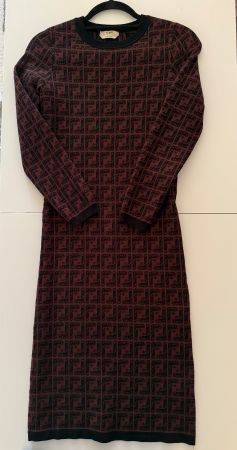 FENDI Kleid Strickmuster braun Grösse M guter Zustand