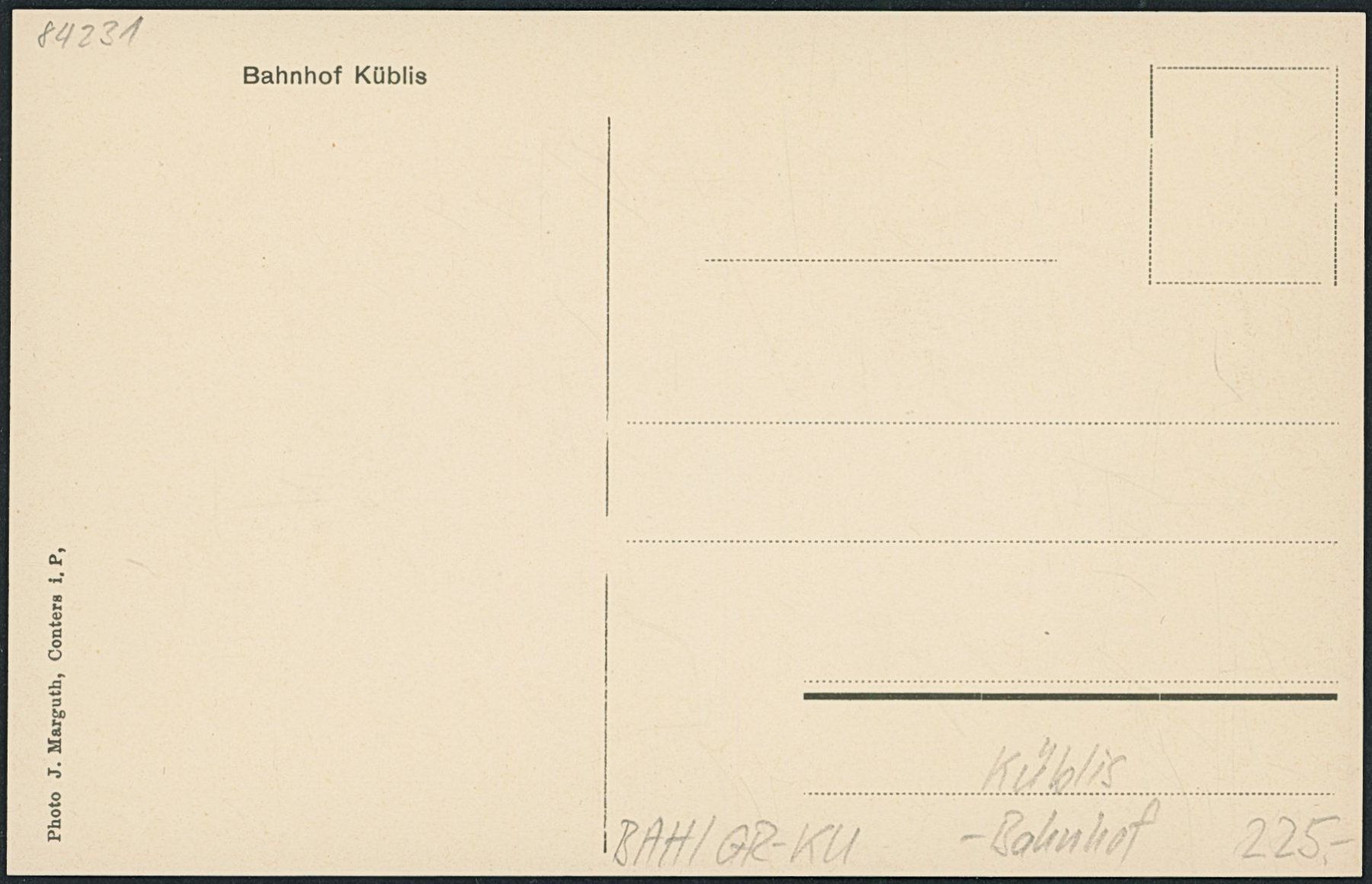 Cartoline postali: GR Küblis - Bahnhof - Rhätische Bahn RhB – Nuovo (secondo la descrizione) da Schindellegi venduto da Jonathan77 1