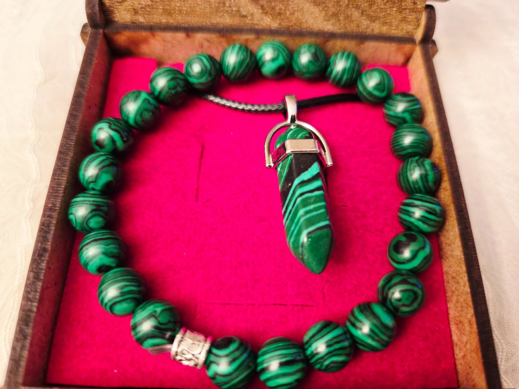 Bracelets: Malachit Edelstein Armband Elastisch mit Halskette – Neuf avec emballage d'origine à Dietikon par Eleda