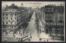 Zürich, Strassenbahn an der Bahnhofstr.