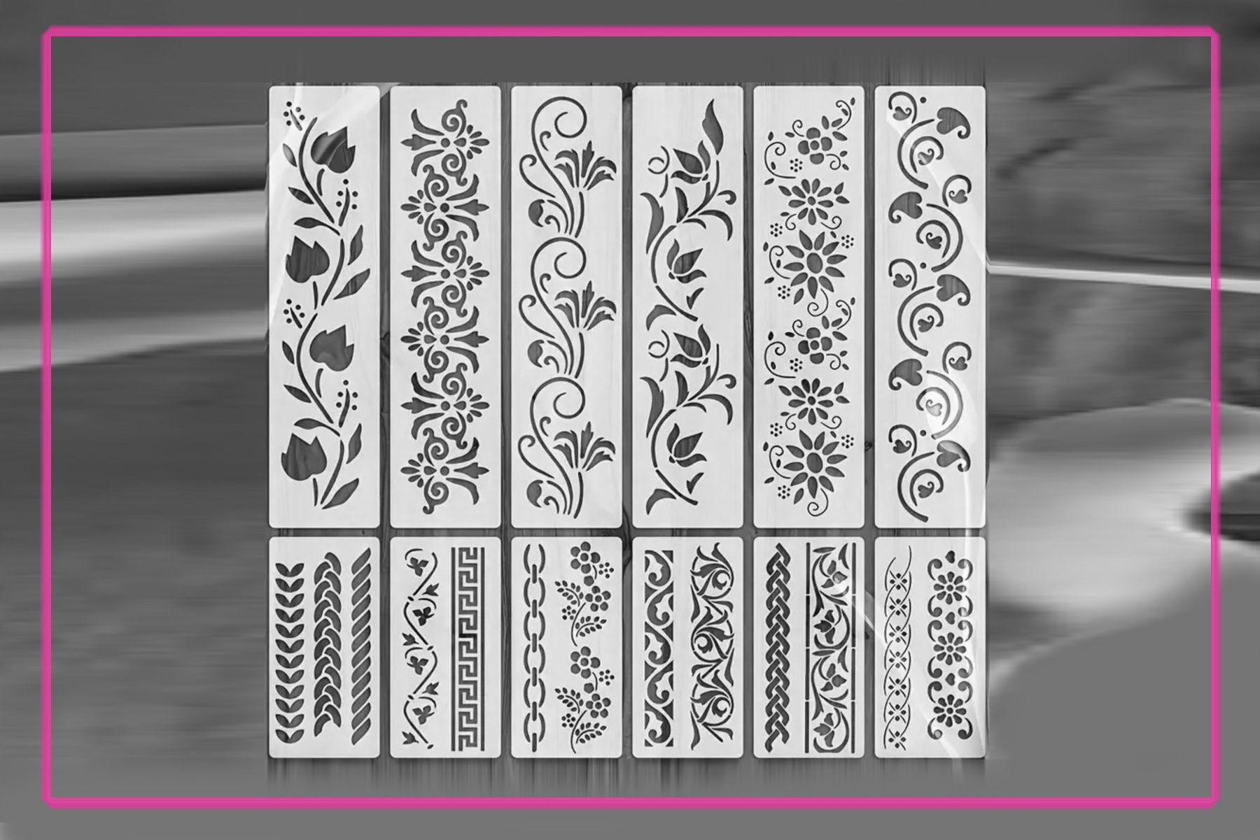 Schablonen: 12 x Malschablone 30x7,5 und 15x7,5cm – Neu und originalverpackt aus Frenkendorf von jazzplatten