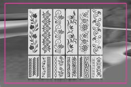 12 x Malschablone 30x7,5 und 15x7,5cm