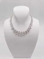 VINTAGE PERLEN DIAMANT COLLIER IN 950 PLATIN