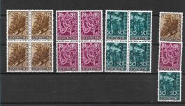 Liechtenstein 1960 Nr. 345-347 im Viererblock postfrisch