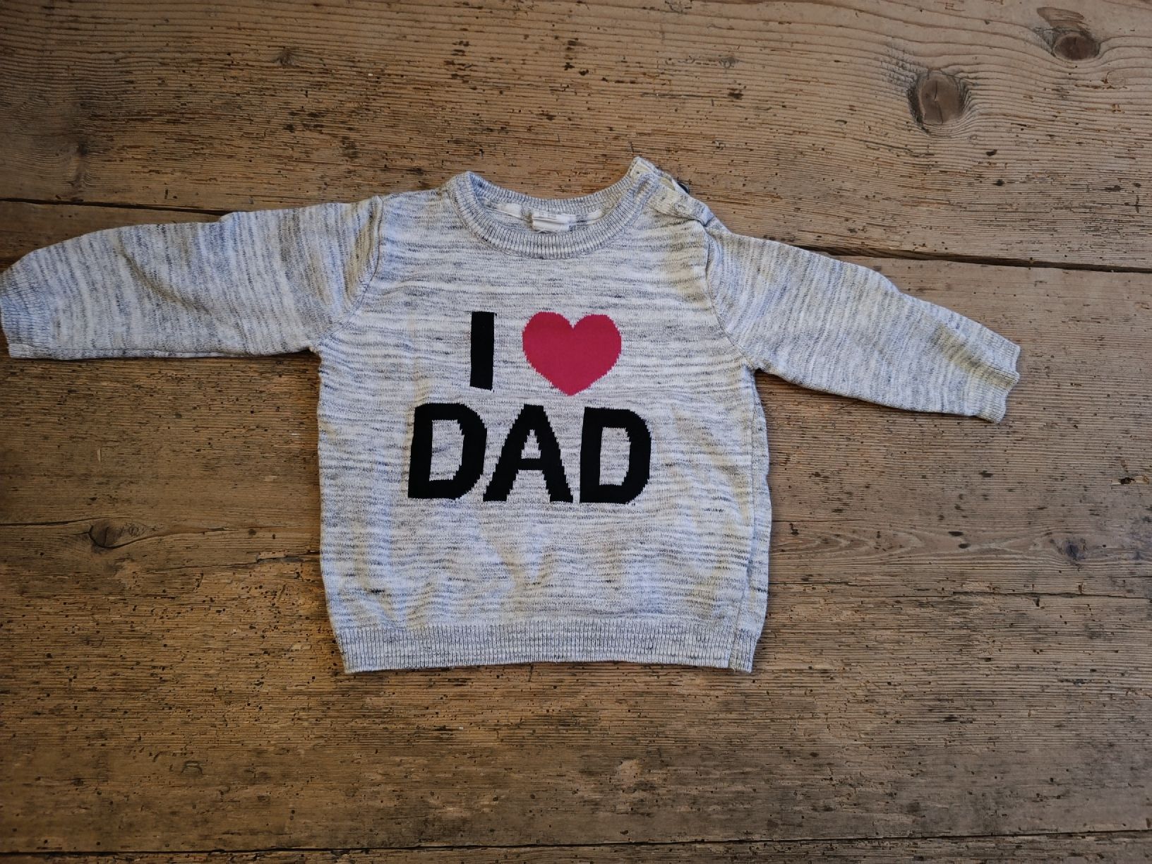 H&M Pullover & Sweatshirts: I Love Dad Pullover H&M Baby 74 grau – Gebraucht aus Malans GR von maassl