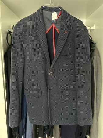 Giacca uomo AC Italia blu a pois micro fantasia tg 50