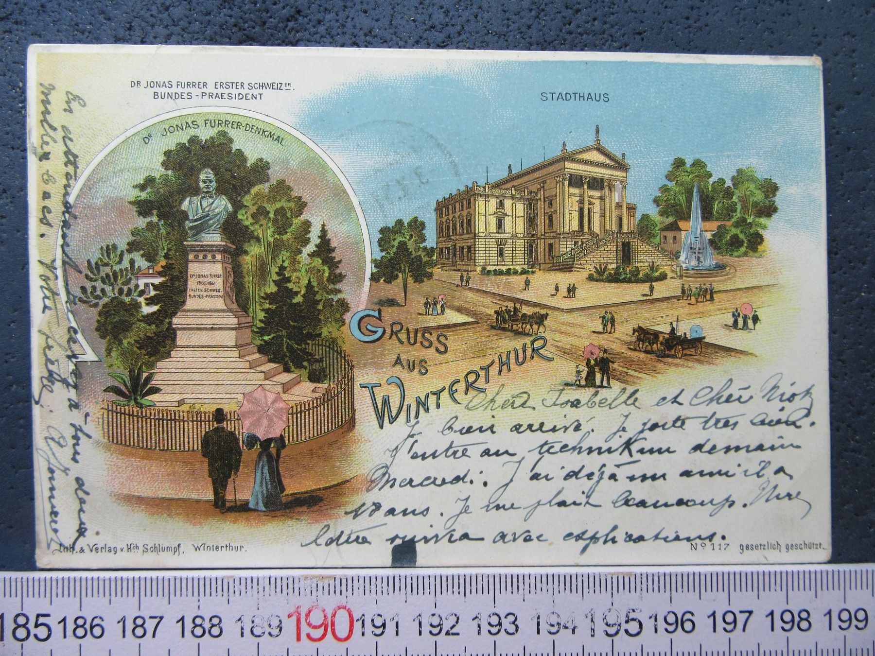 Cartoline postali: WINTERTHUR 2BILD-LITHO 1900 AK ZH – Usato da Ettingen venduto da Hausi4711