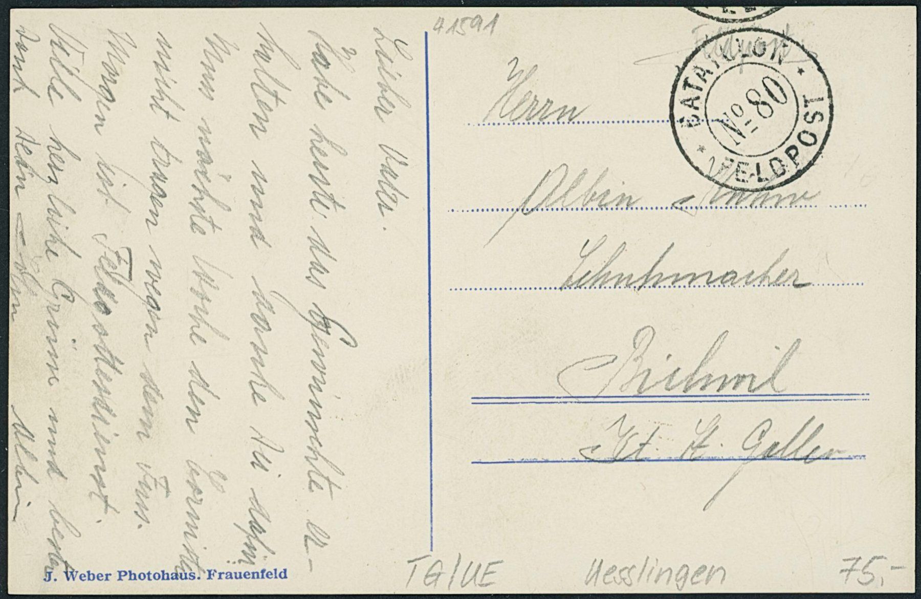 Ansichtskarten: TG Uesslingen - Militärstempel – Gebraucht aus Schindellegi von masutka7 1