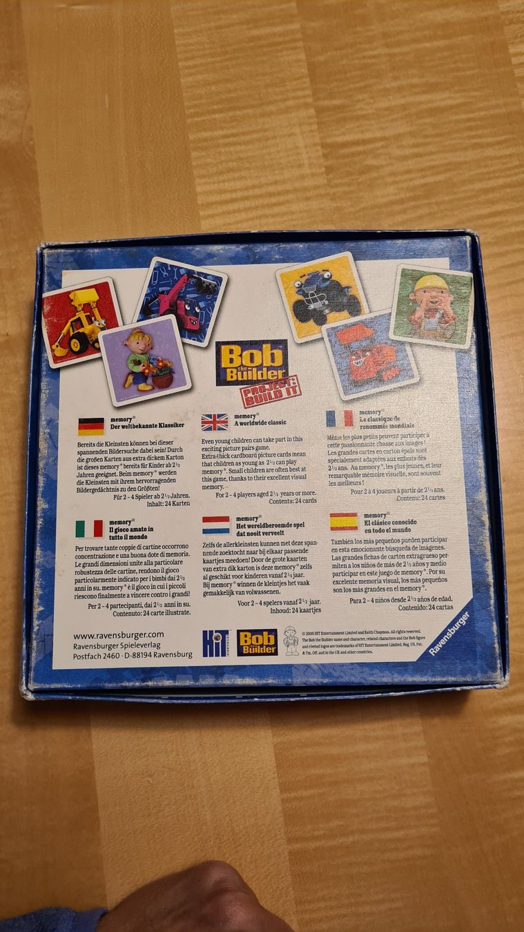 Ravensburger Giochi: Bob der Baumeister Memory – Usato da Obergösgen venduto da schesom 1