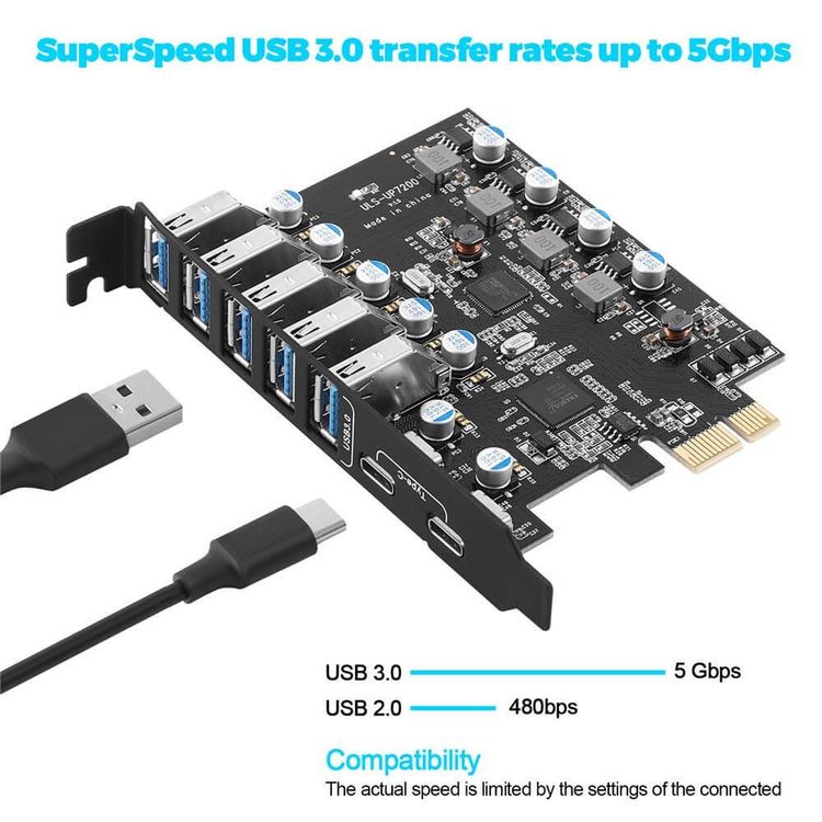 Lecteurs & Adaptateurs: PCIe USB 3.0-Kartenerweiterung USB-A 5X USB-C 2X PCI Express – Neuf avec emballage d'origine à Unterägeri par RmOnline 4