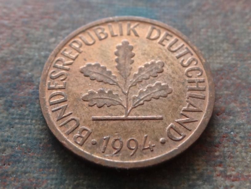 Tutti le monete: DEUTSCHLAND 1 Pfennig 1994 – Usato da Romanel-sur-Lausanne venduto da Swift13