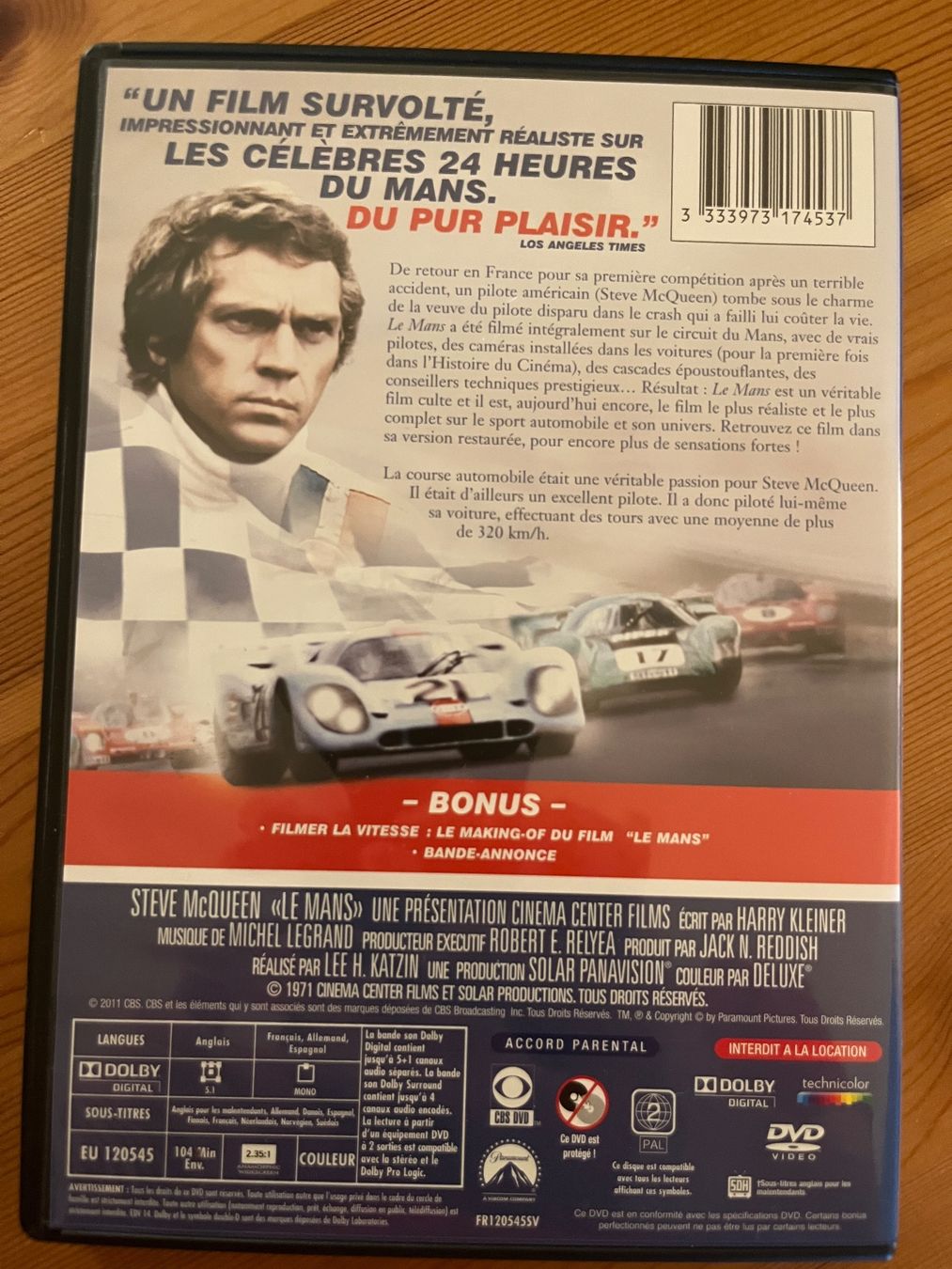 Tutti i DVDs: LE MANS - LEE H. KATZIN - STEVE McQUEEN – Usato da Lausanne venduto da sbar224 1
