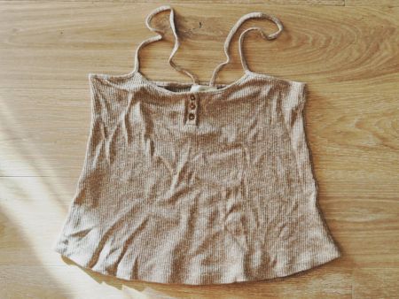 Sezane Top Rippstrick Beige, Gr. M