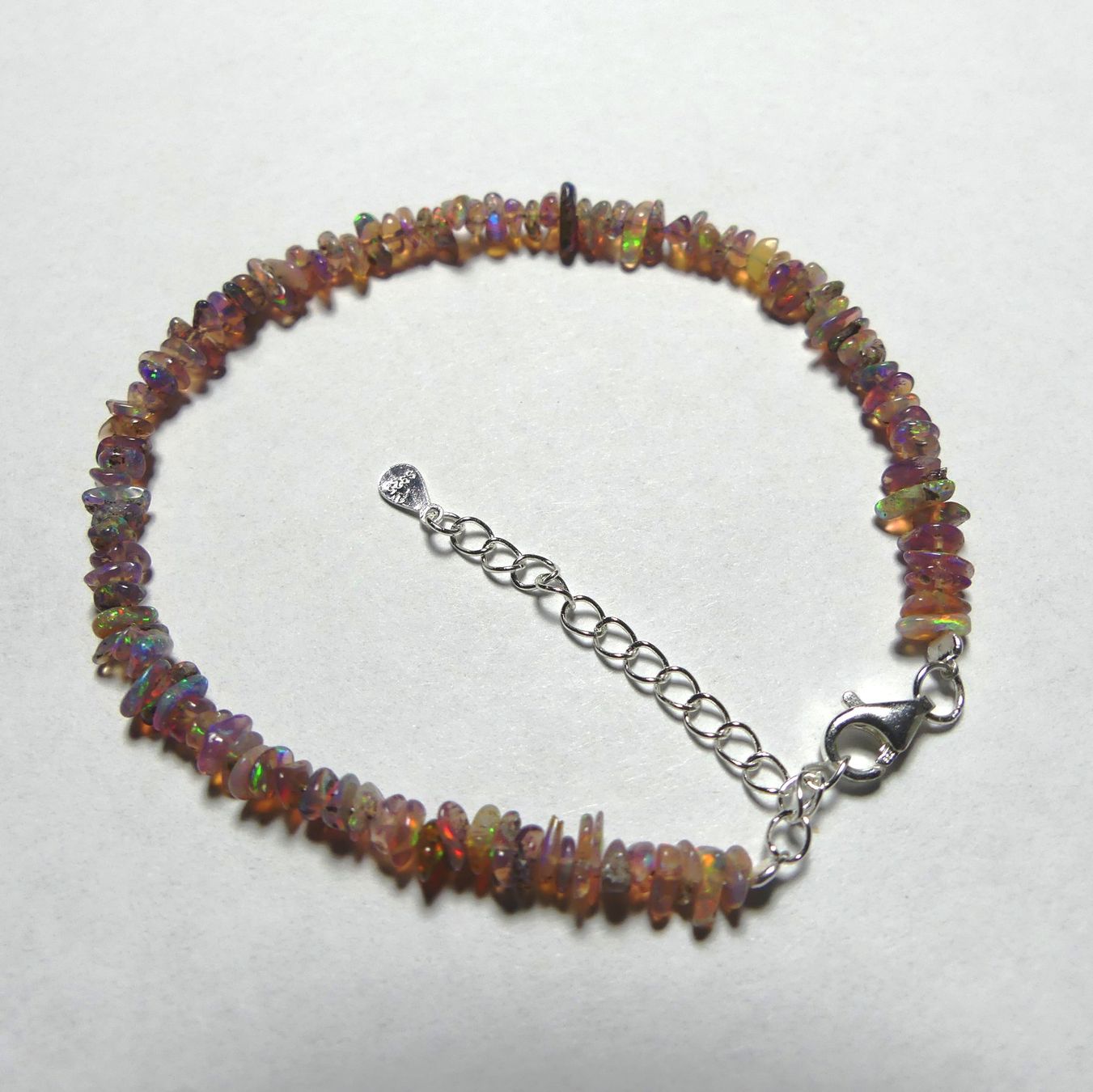 Bracelets: Opal-Armband mit echten Opalsplittern &  Silberverschluss – Neuf avec emballage d'origine à Matten b. Interlaken par kero71 2