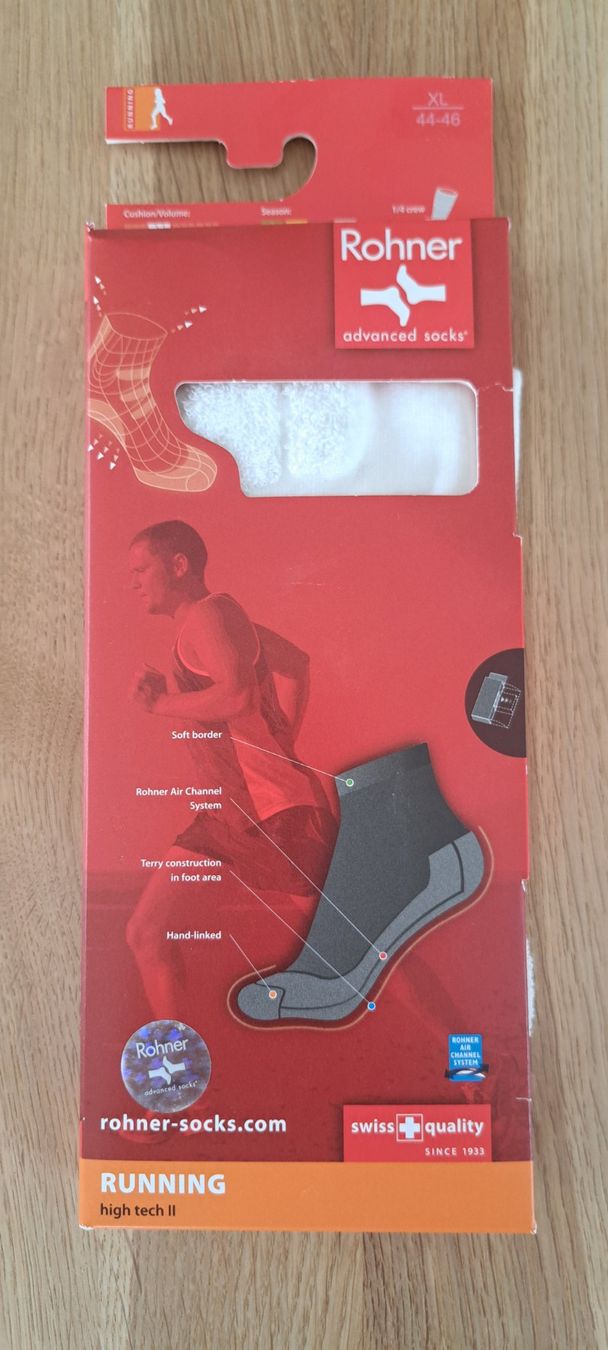 Rohner Calze: Lausocken Rohner Running high tech 2 weiss 43-46 – Nuovo e nell'imballaggio originale da Günsberg venduto da Fleder4