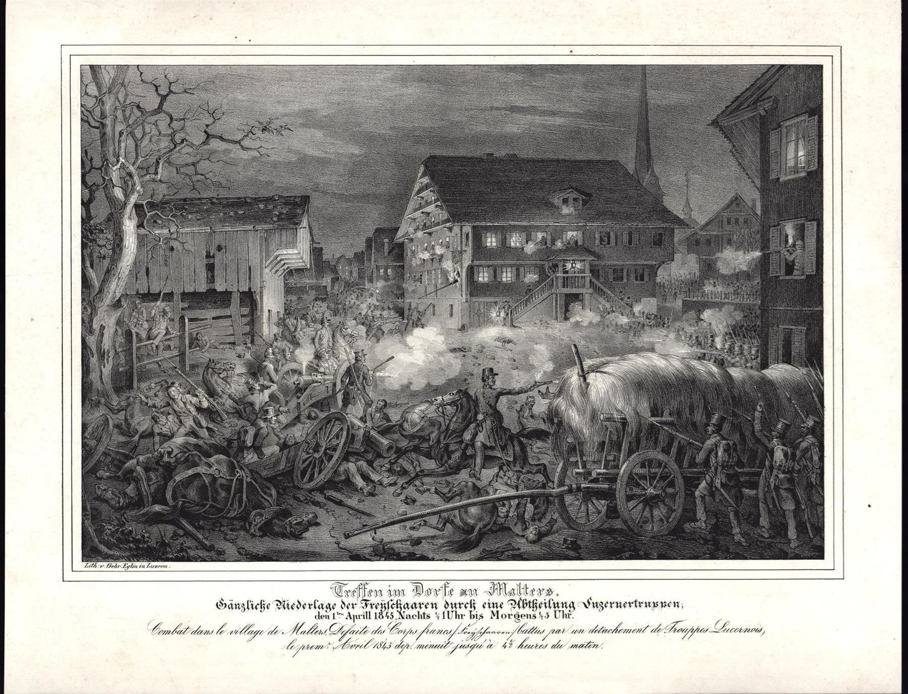 Incisioni: Malters Lithographie von Eglin selten – Usato da Rafz venduto da Helvet32