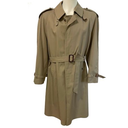 Trenchcoat Herren hellbeige Gr. L/26 kariertes Futter 1980s