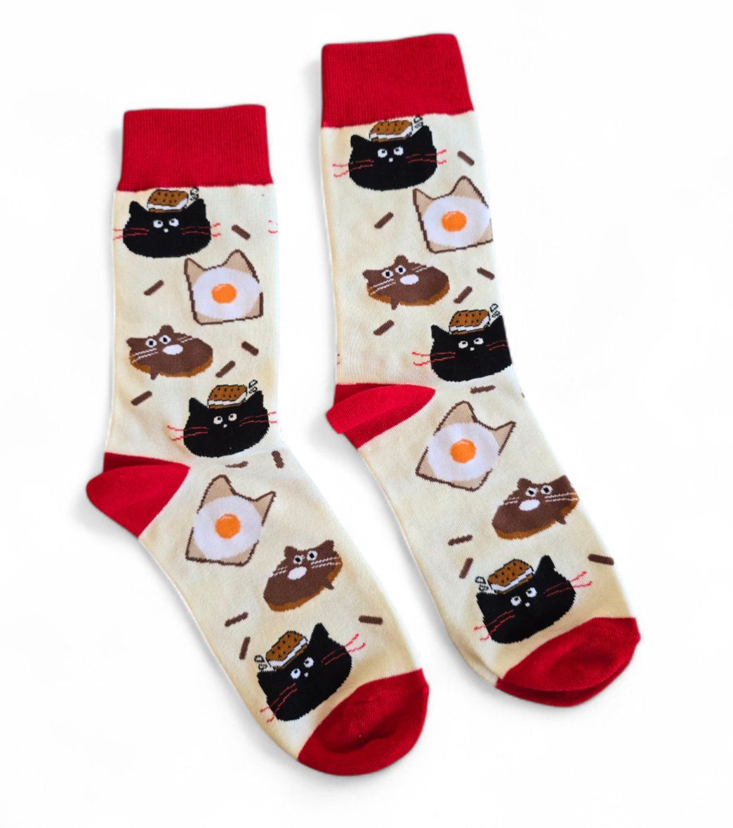 Calze: Socken Katze/Cats/Eier/Eggs/Bisquit/Guezli – Nuovo e nell'imballaggio originale da Zürich venduto da amysmith