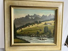 Gemälde Alpenlandschaft vom Toggenburg 