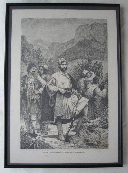 Grafica & Litografie: Lithographie Brigands et Bergers Grecs – Usato da Nyon venduto da WHTF