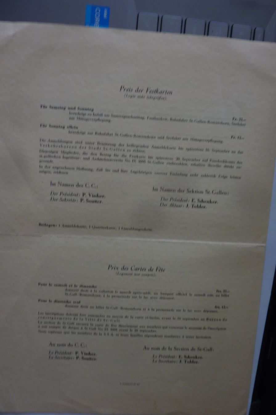 Documenti: S.I.A. ST. GALLEN 1930. 52. GENERALVERSAMMLUNG – Usato da Zürich venduto da Rrehsuah 3