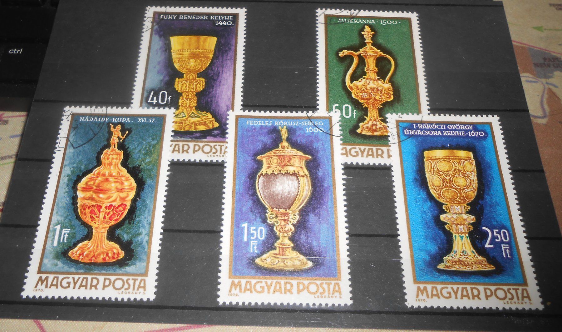 Tutti i francobolli: Briefmarken-Set 6er Set Kelche Ungarn 1978 – Usato da Basel venduto da Javer