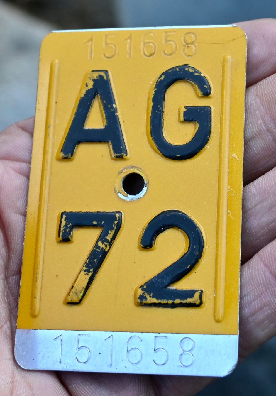Insegne: Mofanummer AG 72 von 1972 - AARGAU – Usato da Pfaffhausen venduto da mono_rec 2