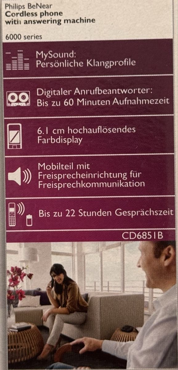 Philips Telefoni: Philips schnurloses Telefon CD685  mit Anrufbeantworter – Usato da Buchs ZH venduto da raindrops77 2