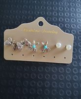Lot de 3 paires de boucles d'oreilles fantaisie neuf