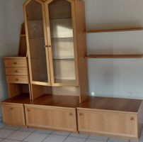 Schöne, Sauber Vitrine mit Schubladen, holz und glass Tabell