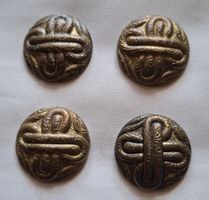 4 antike Motivknöpfe,Viktorianisch/ Jugendstil um 19 Hundert
