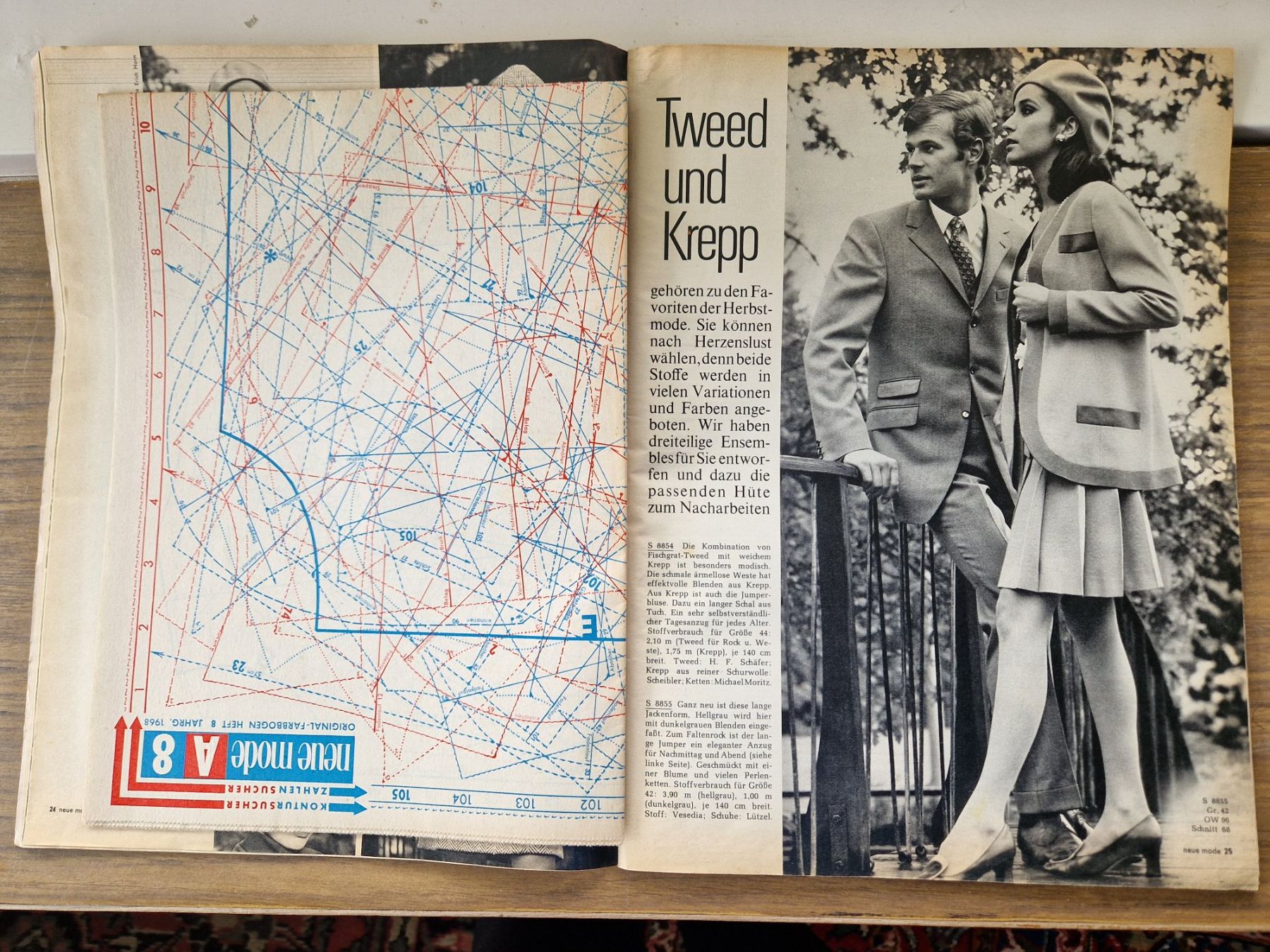 Cartamodelli: Schnittmuster Modeheft 8/1968 – Usato da Mörschwil venduto da wunderkiste44 6