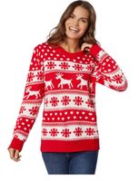 Ausverkauf Weihnachtspullover Winterzauber rot-weiss Gr. XL
