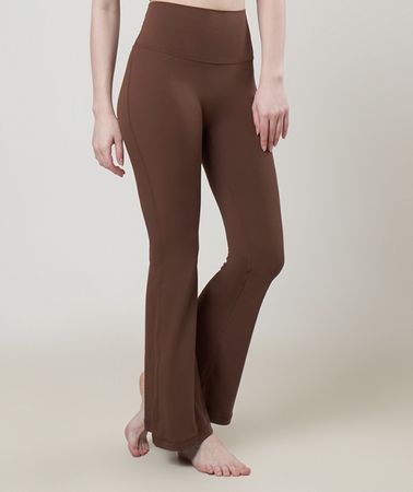 Pantaloni yoga marroni a zampa di elefante, come nuovi, S