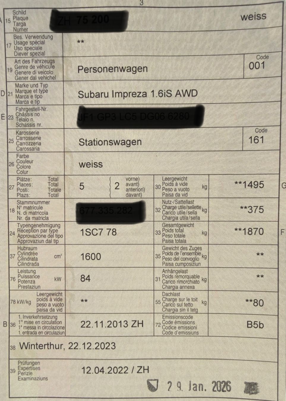 Subaru Autos: Subaru Impreza 1.6iS AWD – Gebraucht aus Winterthur von View59 7