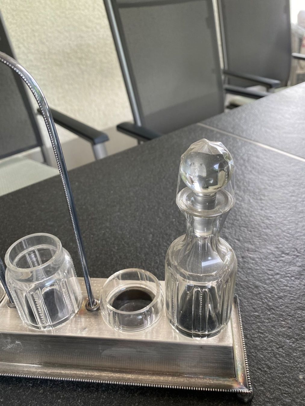 Bicchieri: Jugendstil Menage Silber mit Kristallglas – Usato da Ostermundigen venduto da mapa9 1