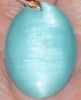 Anhänger L-3542 – Aqua Monalisa (Katzenauge) 28x20mm