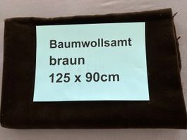 Baumwollsamt braun 125x90cm Stoff Samt