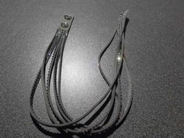 Lederband grau/silbriger Glitzer