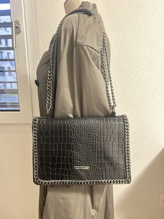 Carla Ferreri Handtasche Kroko-Optik, Leder, Top Zustand! (5