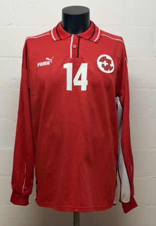 Schweiz 2001 Massimo Lombardo Matchworn Trikot vs. Schweden