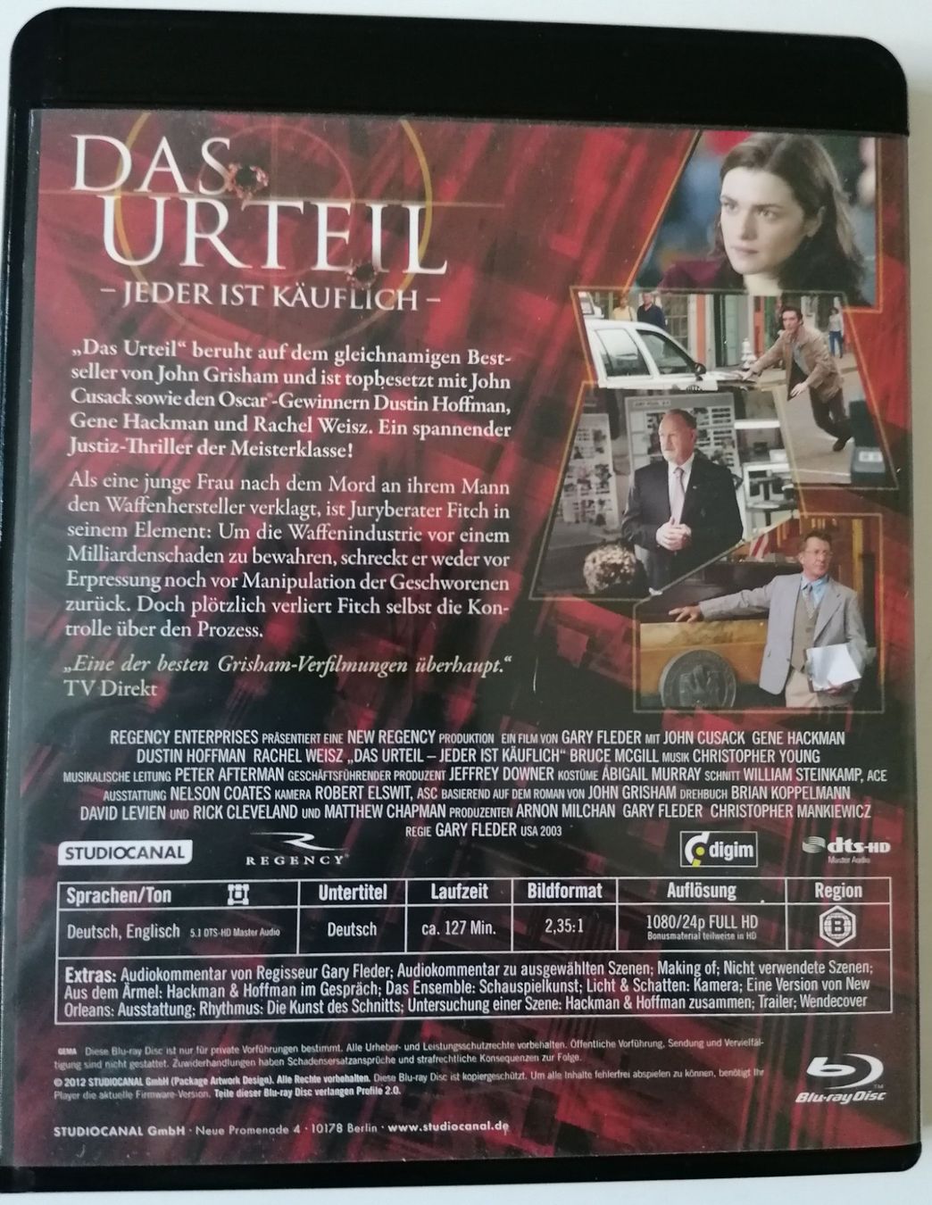 Tutti i DVDs: Das Urteil - Jeder ist käuflich - Blu-ray- John Cusack – Usato da Oberurnen venduto da mackrokodile 1