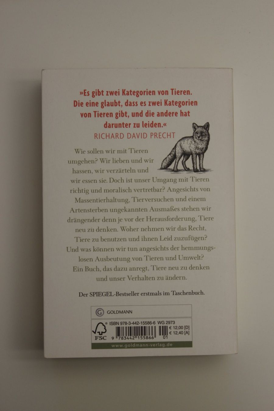 Libri: Richard David Precht: Tiere Denken - TB – Usato da Winterthur venduto da sellboter 1
