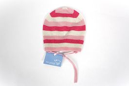 Rosa-weisse Babymütze, 6-9 Mt., BEBE CASHMERE