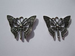 2 Anhänger Schmetterling gross 30x24mm