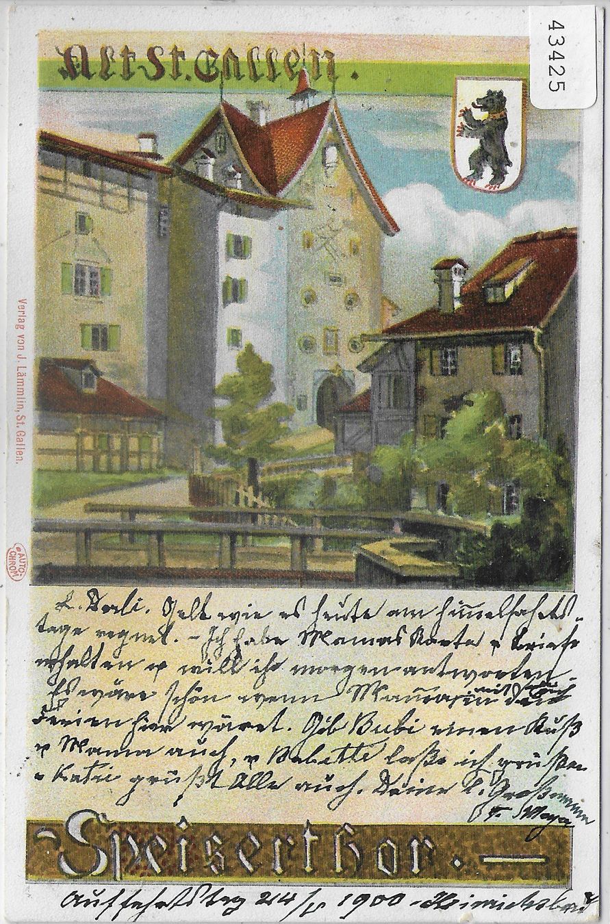 Cartoline postali: Alt-St. Gallen - Speiserthor – Usato da Ettingen venduto da Kartenplanet