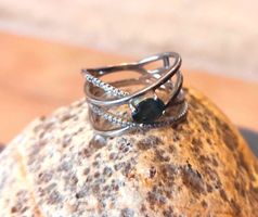 SILBER UNT. 800 RING, ZÜCHT SAPHIR DM 20 ONDER 20,5 EINMALIG