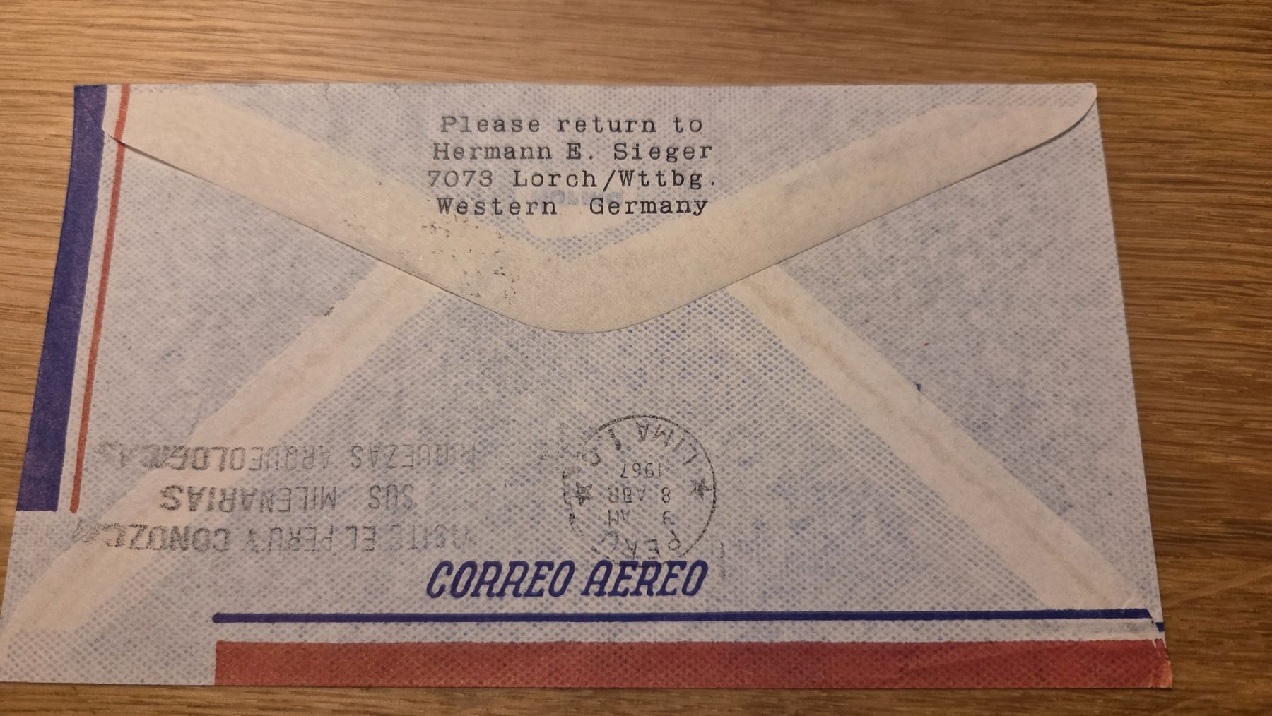 Tutti i francobolli: 1967 Erstflug Lufthansa Bogota -Lima – Usato da Arni AG venduto da Moth68 1